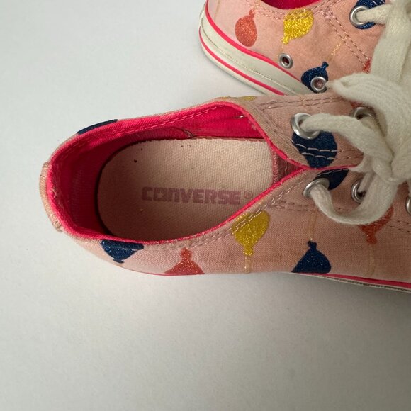 Converse All Star Pink with Glitter Balloons, Size Girls 3 or Womens 5 - Picture 4 of 10